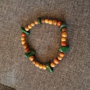 Chunky Boho Wood Bead Bracelet